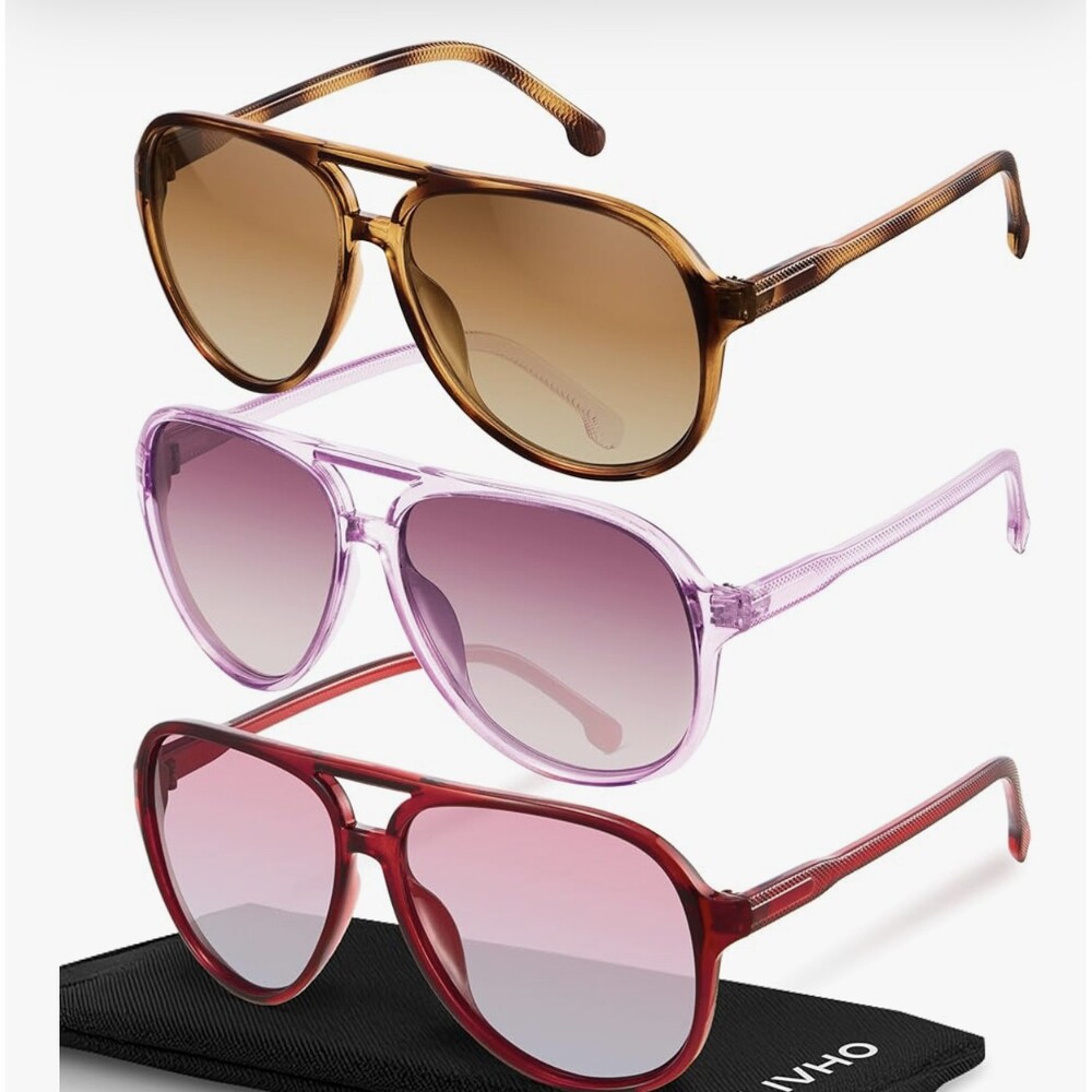 New Livho 3 Pairs Trendy UV Protection Sunglasses